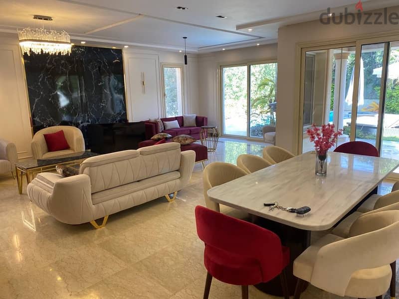 Villa for Rent in Palm Hills very prime location fully furnished with ACs فيلا مفروشة ومكيفة ومجهزة بالكامل في بالم هيلز موقع فريد على الجولف 8
