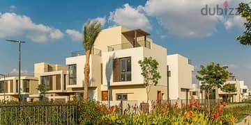 twin house villa for sale in sodic the estates sheikh Zayed 360m of land 3 floor  fully finished ultra lux & down payment 5% & installments 8 years . .