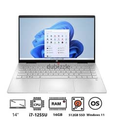 HP X360 I7 12th, convertible 14" touch screen