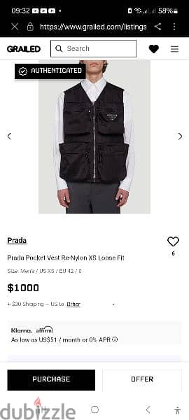 prada pocket vest size XL/XXL from USA made in Italy 2