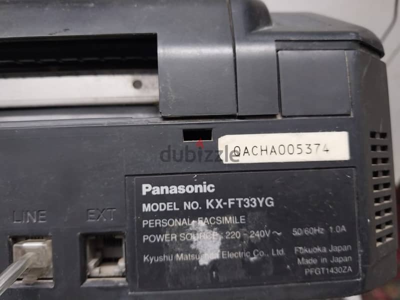 للبيع جهاز فاكس باناسونك اصلى  Panasonic Fax  بسعر 450جم 1