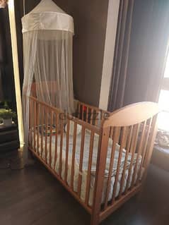 baby crib with mosquito net and mattress