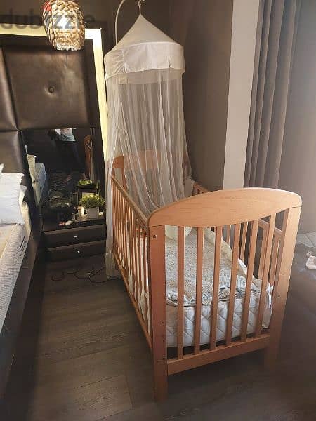 baby crib with mosquito net and mattress 1