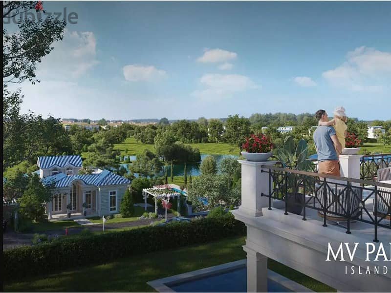 Two-room apartment without down payment, view lagoon and Mazar Park, Mostaqbal City, in installments 3