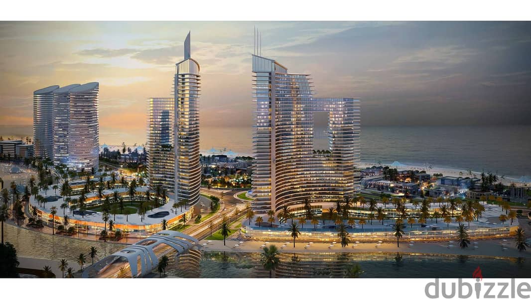 Apartment 210m for sale in Alamein tower fully finished sea view ابراج العالمين 11