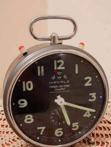 لمحبي النوادر ، ساعة منبه ويرلي ألمانية الصنع 3x1 بحالة ممتازة جدًا 1