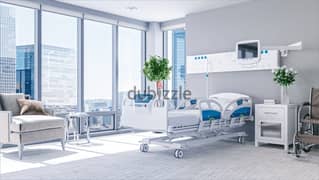 A dual clinic in the largest hospital with an area of 13,000 square meters in the middle of the largest residential density of more than 40 compounds