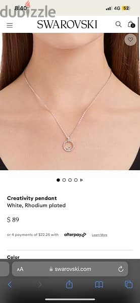 Swarovski crystals round necklace - white 3