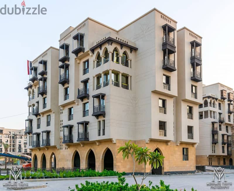 Immediately received a fully finished apartment next to the wall of the Oyoun District in the Fustat Compound with the longest payment period. 1