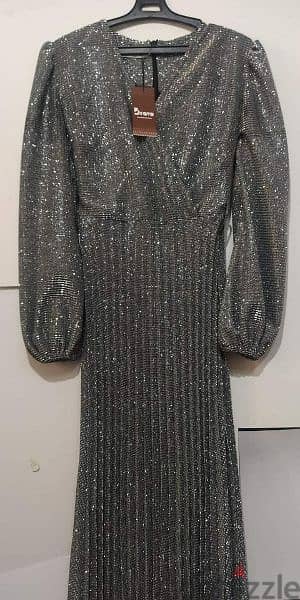 silver soiree dress ,size large , from 50 to 60 kg 1