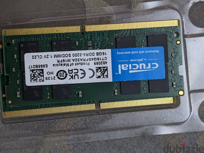 رام لاب توب 32Gb ( 16gb * 2 ) كروشال DDR4 3
