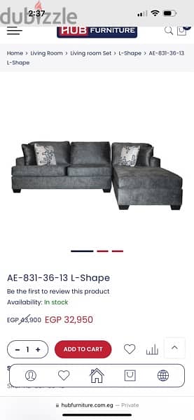 L shape used few months like new from ( the Hub furniture ) 3