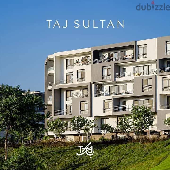 Competitive price and 8-year installment plan for a luxurious 69 sqm apartment with a 70 sqm garden in Al Tagammu, Taj City Compound 8