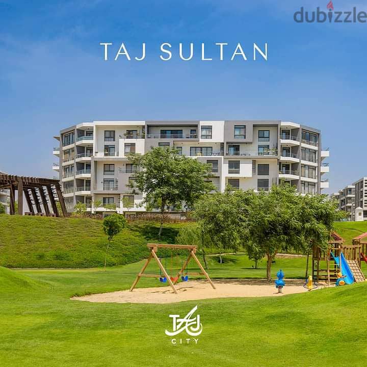 Competitive price and 8-year installment plan for a luxurious 69 sqm apartment with a 70 sqm garden in Al Tagammu, Taj City Compound 11