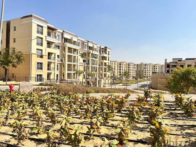 In Sarai Compound, a 110 sqm two-bedroom apartment on a distinctive landscape view for sale with a special discount on the installment price when the 10