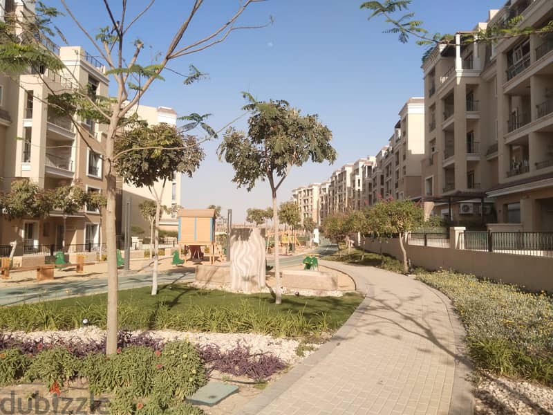 In Sarai Compound, a 110 sqm two-bedroom apartment on a distinctive landscape view for sale with a special discount on the installment price when the 18