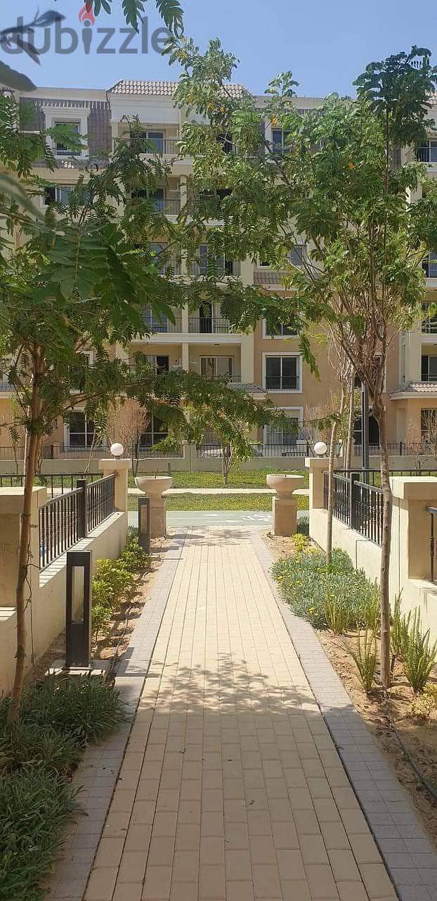 Duplex with installment price of 7 million, 136 sqm, ground floor with 19 sqm garden, for sale in Sarai Compound, Sur, Madinaty Wall, installments ove 17