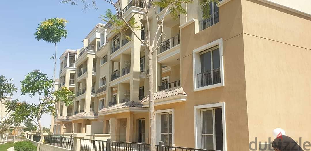 Studio 57m ground floor with garden 23m at a special cash price of 2 million after a 37% discount for sale in Sarai Compound, New Cairo 5