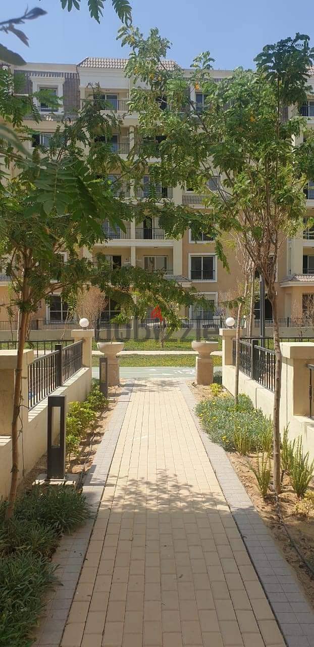 3-room apartment, spacious and distinctive, 144 sqm + private garden 147 sqm, for sale in Sarai Sur Compound, Madinaty Wall, with a 10% down payment 5