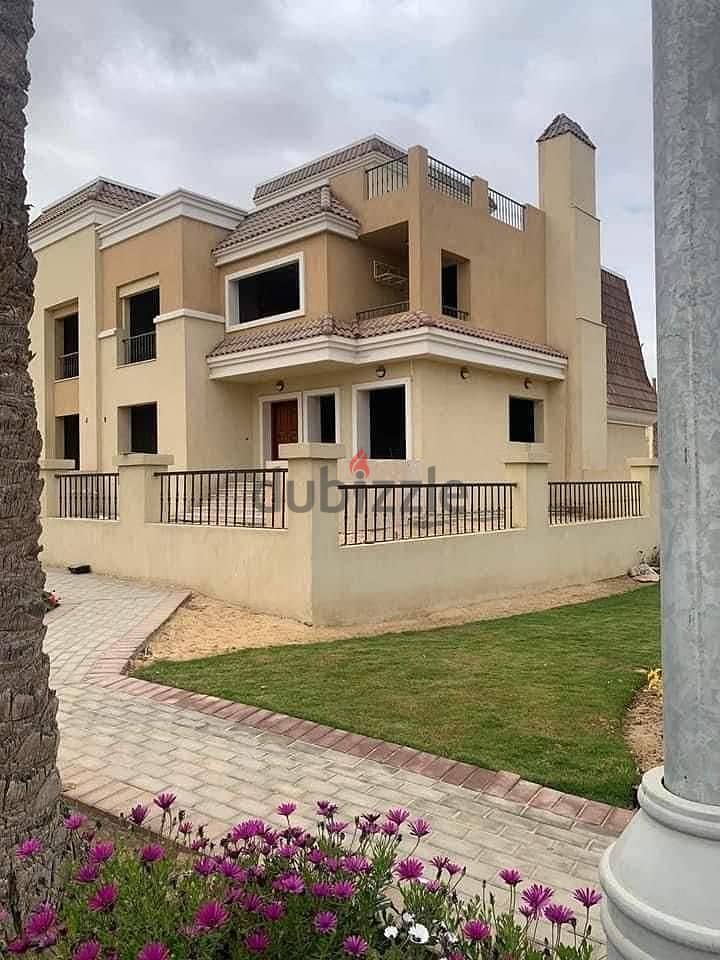 With the best view, S Villa, 239 sqm, with 60 sqm garden and 78 sqm roof, for sale in Sarai Compound, New Cairo, with a 10% down payment. 15