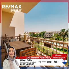 Resale luxury finished apartment in Greens ElSheikh Zayed - Lake View