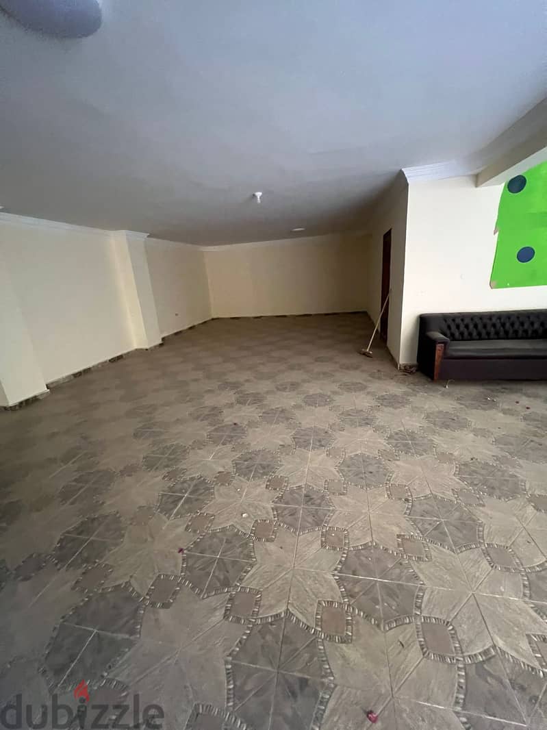 Basement for rent, residential or administrative, in the National Defense villas near the Mohamed Naguib axis and Al-Diyar Compound. The first residen 1
