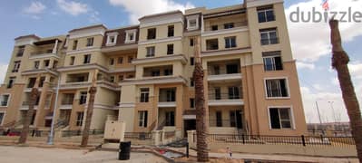 130 sqm apartment with 207 sqm garden at a price of 7,415,000 in installments over 8 years without interest in Sarai Compound, New Cairo