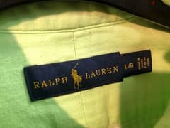 قميص بولو رالف لورين للرجال مقاس L وأكمام طويله استوك اورجينال