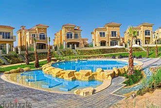 Twin house villa for sale, ready for inspection, in Stone Park, New Cairo, in front of Cairo Festival 4