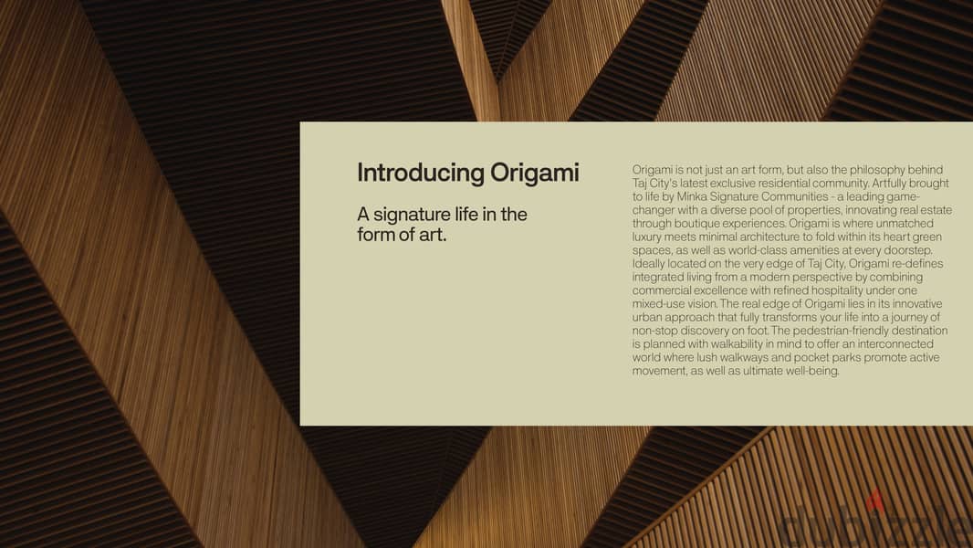Origami فيلا للبيع 175متر بسعر اللونش بكمبوند تاج سيتي التجمع الاول مرحلة 11