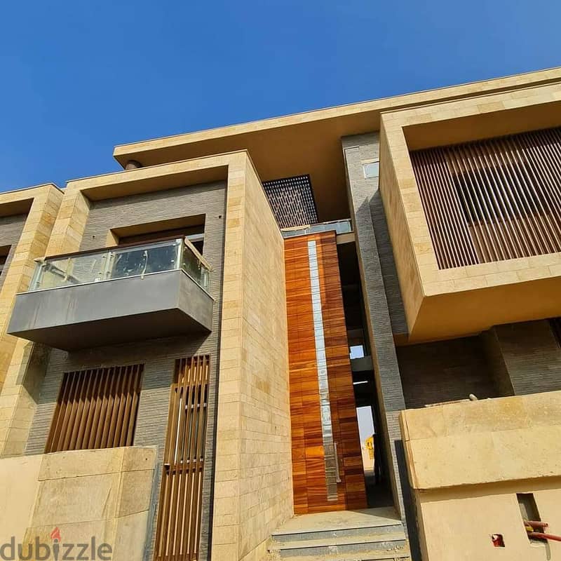town house villa for sale in taj city new cairo behind mirage city compond with 39% discount on price (4bedrooms +nannys )open view on large park 13
