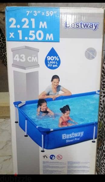 حمام سباحة متنقل Bestway Steel Pro بقوائم معدنية 1
