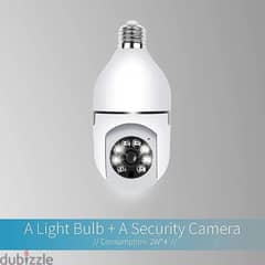 360° Light Bulb Camera Wi-Fi IR Night Smart Wireless Security1080P