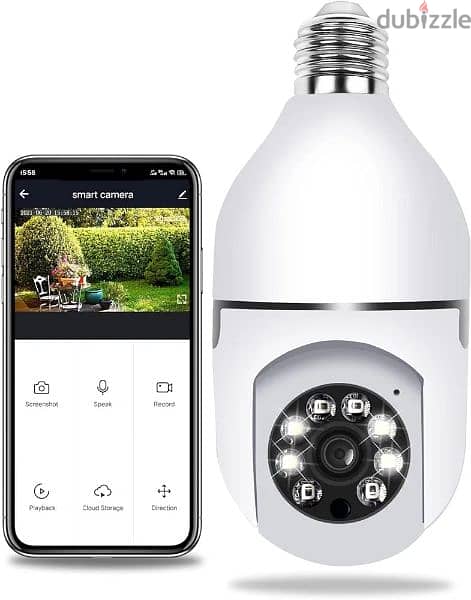 360° Light Bulb Camera Wi-Fi IR Night Smart Wireless Security1080P 1