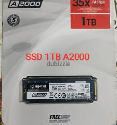 1TB Kingston A2000 Internal SSD M. 2 PCIe 3.0 2280 NVMe model SA2000M8
