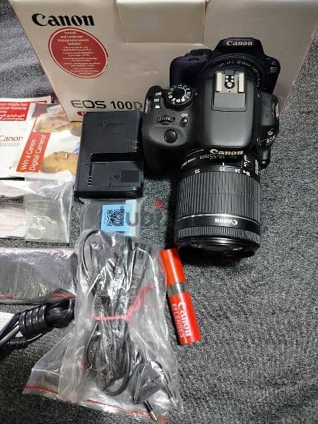 Canon 100D + Lens 18-55 STM DSLR بالكرتونة جديد 18