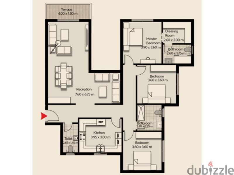 RESALE three bedrooms apartment in Marville - Al-Marasem 7