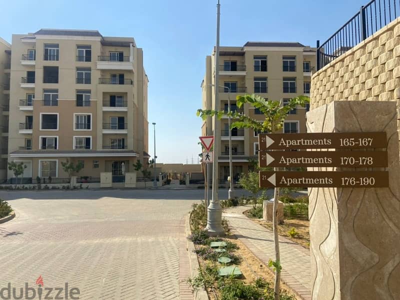 Apartment 105 sqm  with a down payment and one year’s installments, in a special location in Sarai compound  Al Mostakbal City 2