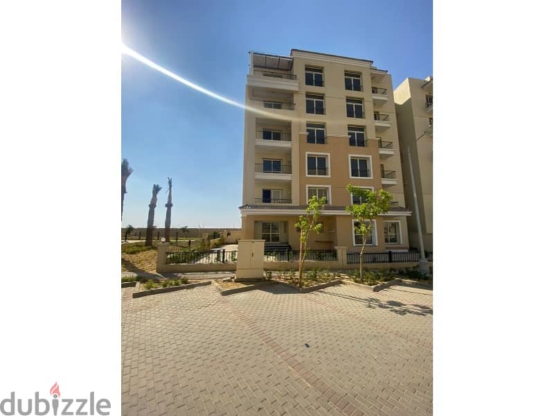 Apartment 105 sqm  with a down payment and one year’s installments, in a special location in Sarai compound  Al Mostakbal City 3