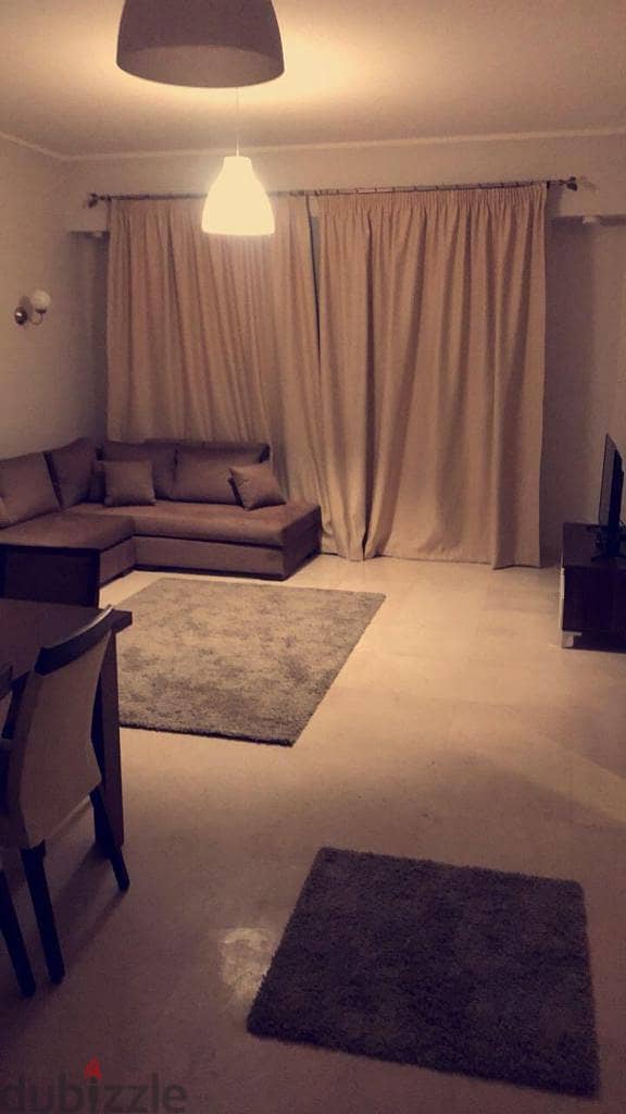 For rent || Fully furnished ground floor studio with terrace - Ultra Super Lux in Village Gate Compound next to the American University - Fifth Settle 2