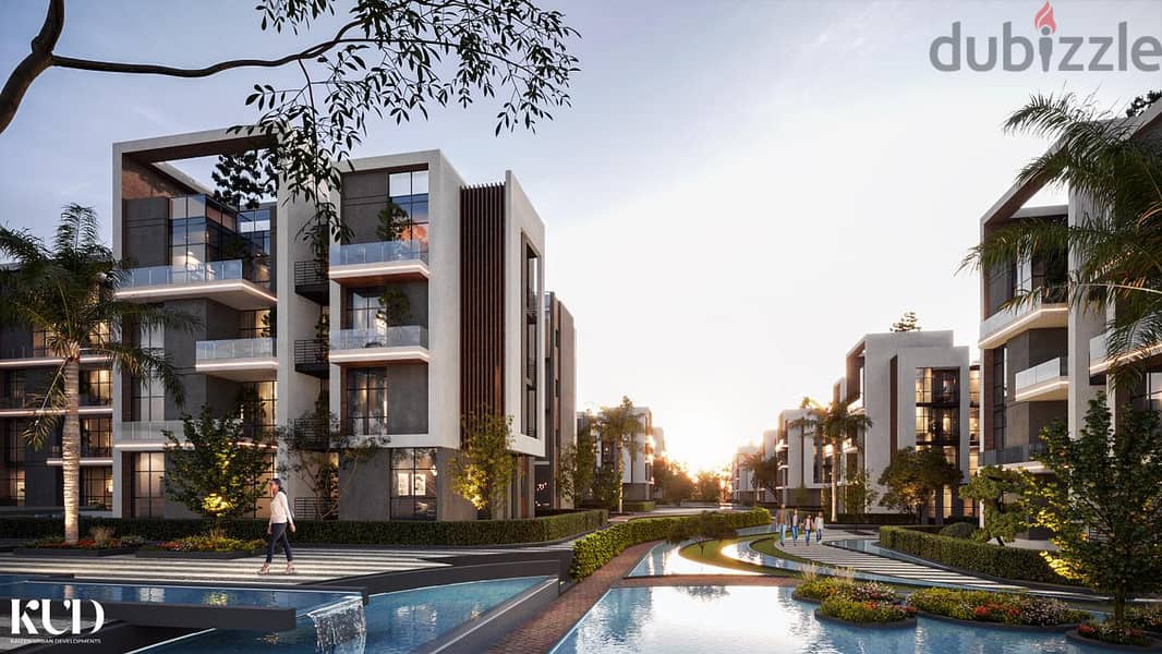 With a 7% down payment, own your 215 sqm apartment in the MidGard Compound in Sheikh Zayed, next to New Zayed, on the Cairo-Alexandria Desert Road, an 5