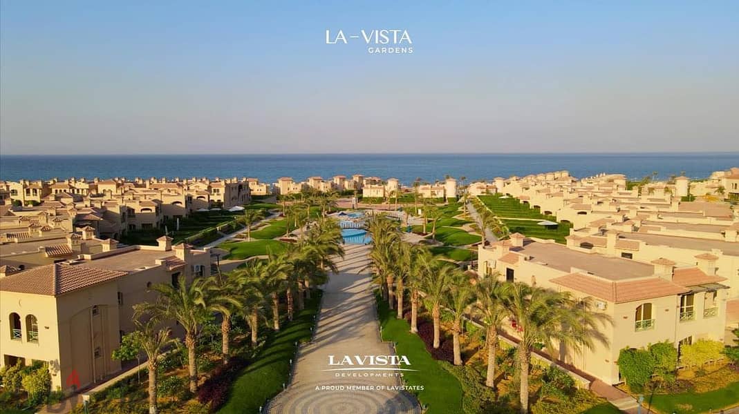 ready to move with 1,890,000 first floor chalet for sale in la vista sukhna panorama sea view - (3BR) fully finished with installments 4