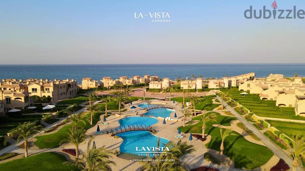 ready to move with 1,890,000 first floor chalet for sale in la vista sukhna panorama sea view - (3BR) fully finished with installments 5