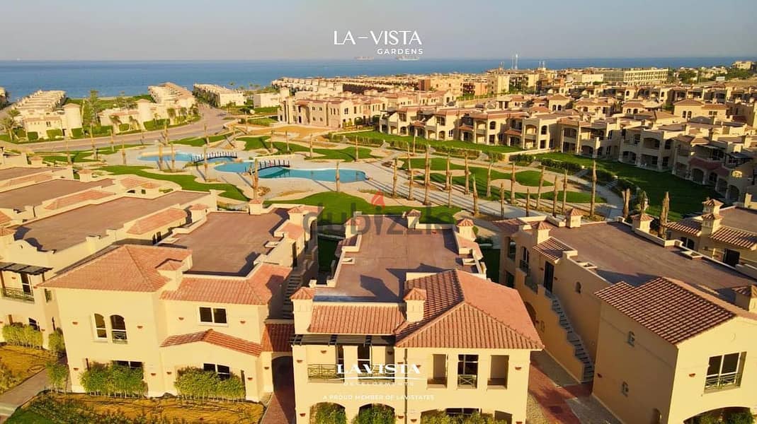 ready to move with 1,890,000 first floor chalet for sale in la vista sukhna panorama sea view - (3BR) fully finished with installments 6