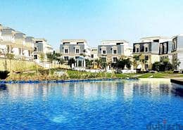 I-Villa Roof Corner 4rooms for sale in New Cairo, aliva Mountain View Compound, Mostakbal City, installments over 9 years, direct view on  lagoons 11