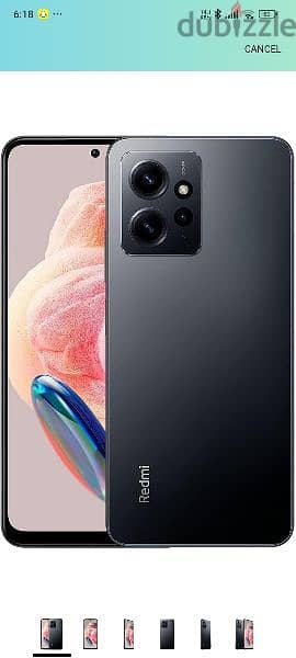 Redmi Note 12 Dual SIM, 6GB RAM, 128GB ROM, 4G LTE - Onyx Gray