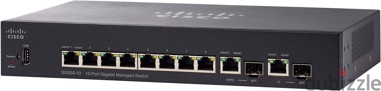 Cisco SG350-10 10port Gigabit Managed Switch s سيسكو سويتش 10 بورت 1