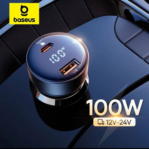 Baseus 100w car charger with 100w cable 1