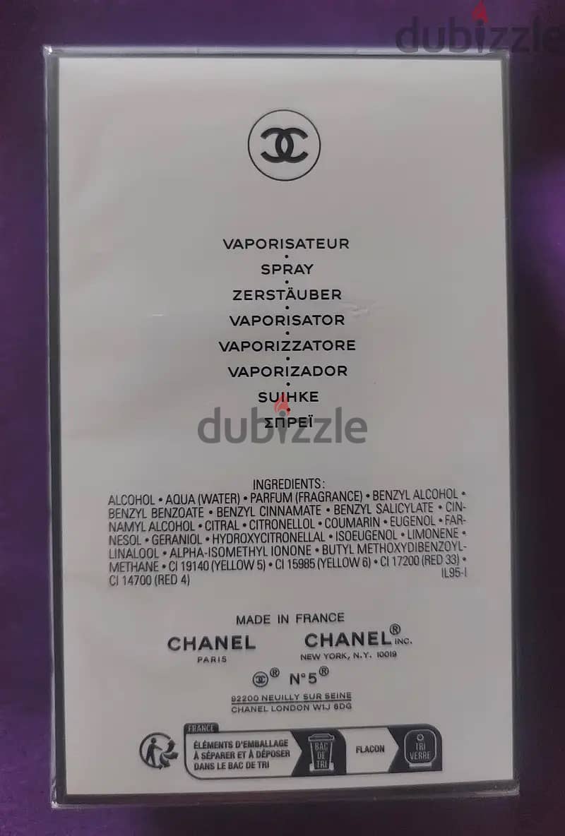 Chanel No. 5 Eau de Parfum. From the UK. Brand new. 100ml. 1