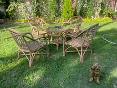 bamboo chairs and table set